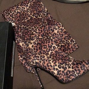 AMI Clubwear Leopard Thigh High Boots